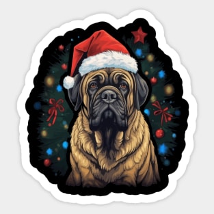 English Mastiff Christmas Sticker